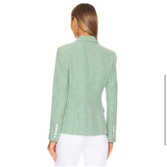 L’AGENCE Kenzie Double-Breasted Blazer in Grass Green - Picture 6 of 13